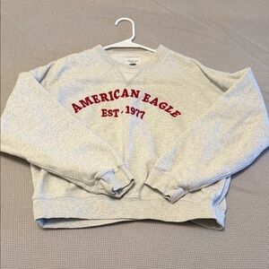 American Eagle Outfitters Gray Sweatshirt with Red Lettering